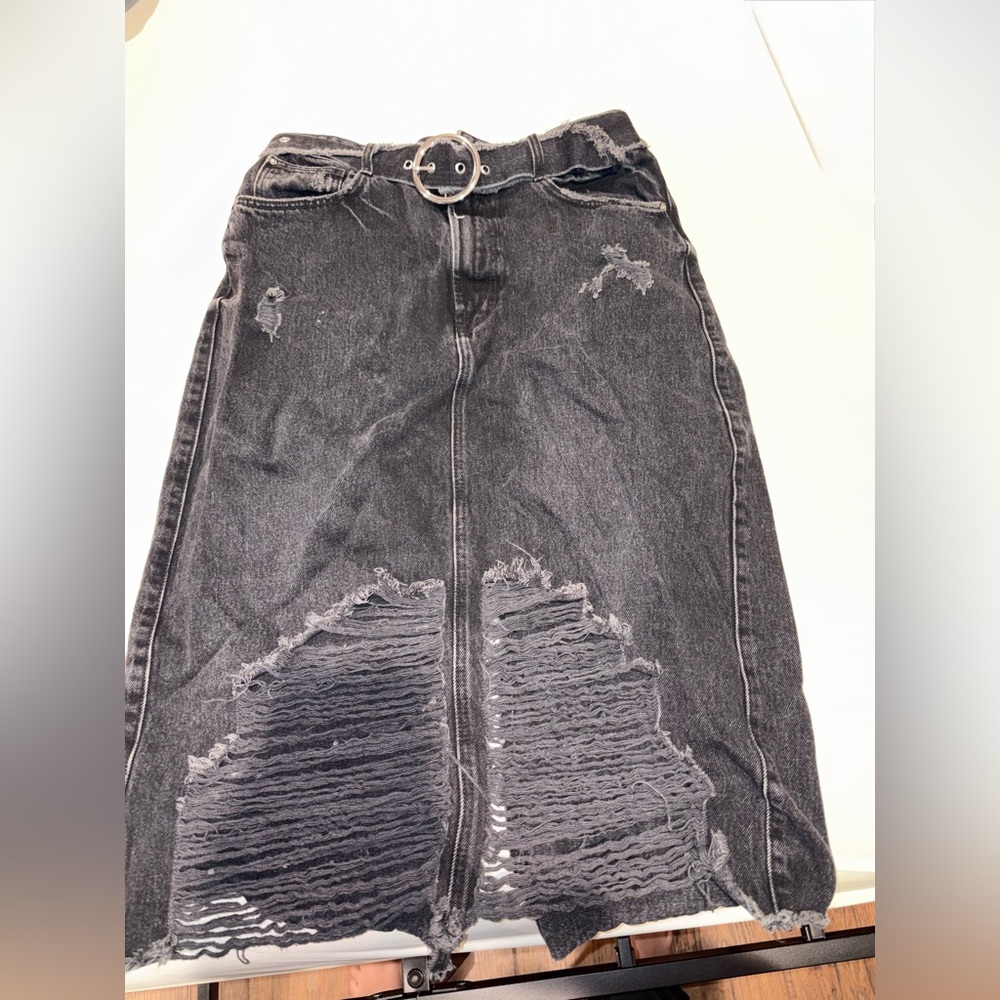 Zara Black Denim Skirt